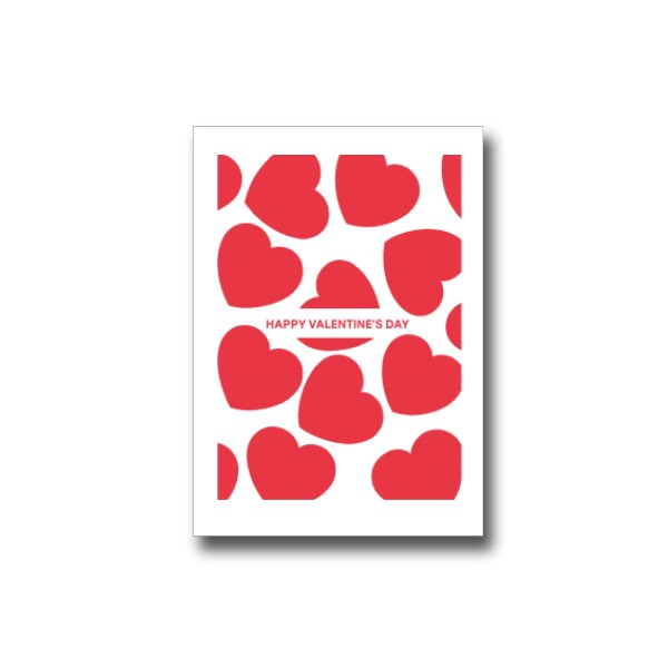 Přáníčko s potiskem Happy Valentines Day Hearts