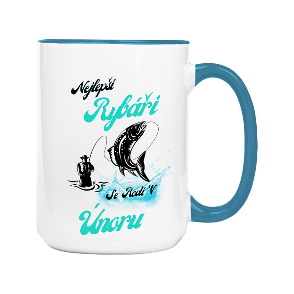 Hrnek velký barevný s potiskem Hrníček Únor