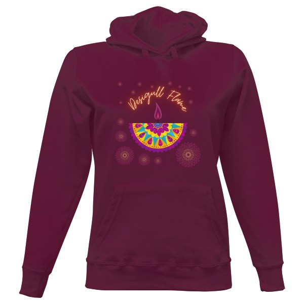 Dámská mikina s kapucí s potiskem Mikina Desigull Flame